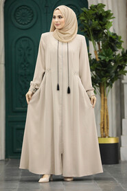  Beige Muslim Turkish Abaya 619BEJ - 2