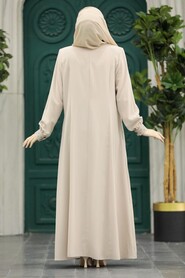  Beige Muslim Turkish Abaya 619BEJ - 3