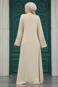  Beige Plus Size Abaya 20059BEJ - 3