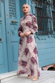 Neva Style - Beige Plus Size Dress 27921BEJ - Thumbnail