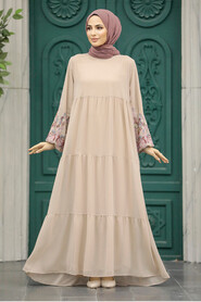  Beige Plus Size Dress 8890BEJ - 2