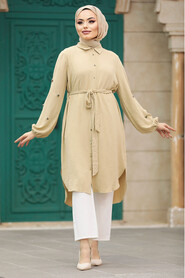  Beige Plus Size Tunic 21095BEJ - 1