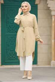  Beige Plus Size Tunic 21095BEJ - 2