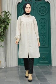  Beige Plus Size Tunic 24511BEJ - 1