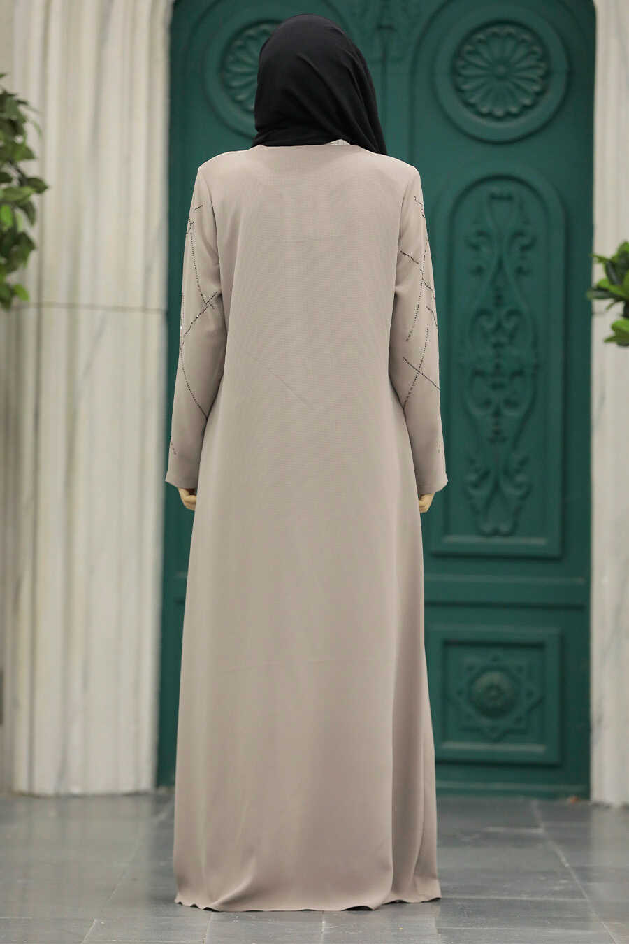 Neva Style - Beige Plus Size Turkish Abaya 625BEJ