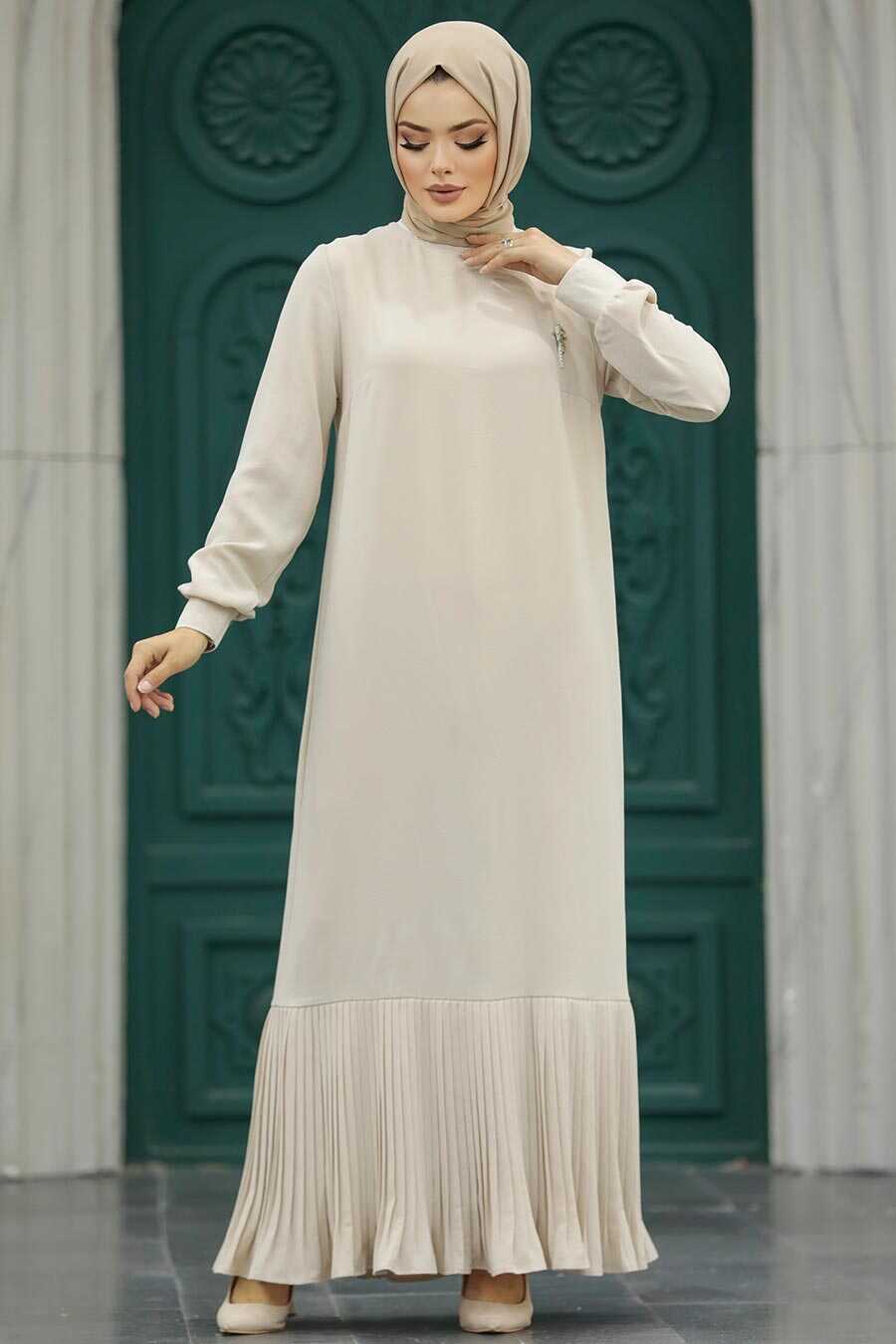 Neva Style - Beige Women Dress 12448BEJ