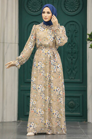 Biscuit Hijab Dress 29711BS - 1