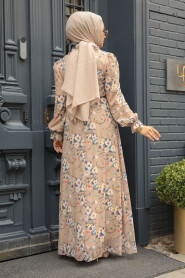  Biscuit Hijab Dress 29711BS - 3