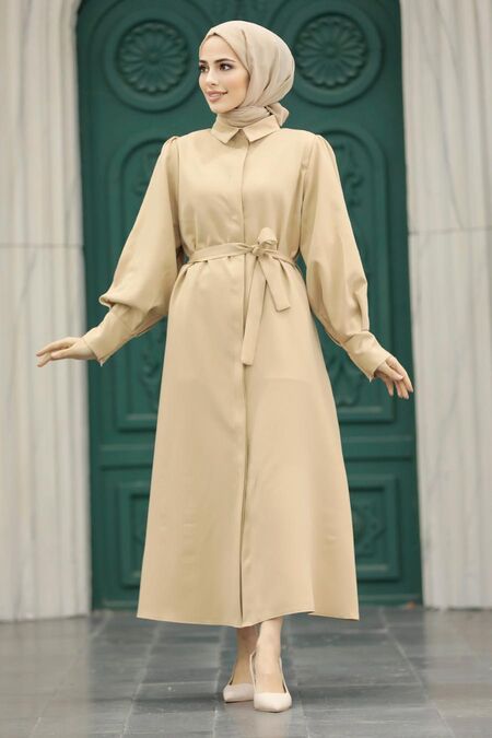  Biscuit Hijab For Women Coat 5885BS - NEVA STYLE