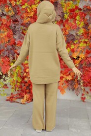  Biscuit Hijab Knitwear Islamic Clothing Dual Suit 25030BS - 4