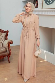  Biscuit Hijab Maxi Dress 13260BS - 2