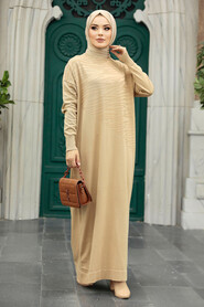  Biscuit Islamic Clothing Mercerized Dress 10157BS - 1