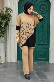  Biscuit Knitwear Hijab Dual Suit 6397BS - 2