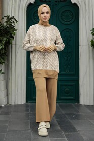  Biscuit Knitwear Islamic Clothing Dual Suit 9732BBS - 1
