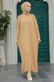  Biscuit Knitwear Modest Dress 20161BS - NEVA STYLE