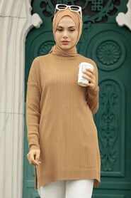  Biscuit Knitwear Muslim Tunic 20132BS - NEVA STYLE