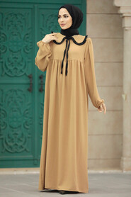  Biscuit Long Muslim Dress 57344BS - 2