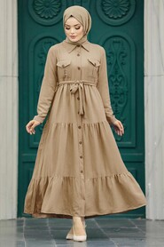  Biscuit Long Sleeve Dress 40971BS - NEVA STYLE