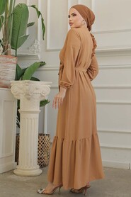  Biscuit Modest Long Dress 659BS - 4