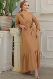  Biscuit Modest Long Dress 659BS - 2