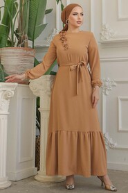  Biscuit Modest Long Dress 659BS - 1