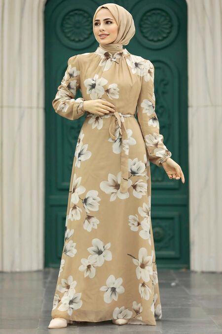  Biscuit Women Dress 279314BS - NEVA STYLE