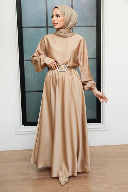  Biscuit Women Dress 5727BS - NEVA STYLE