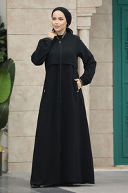  Black Abaya For Women 20075S - Thumbnail