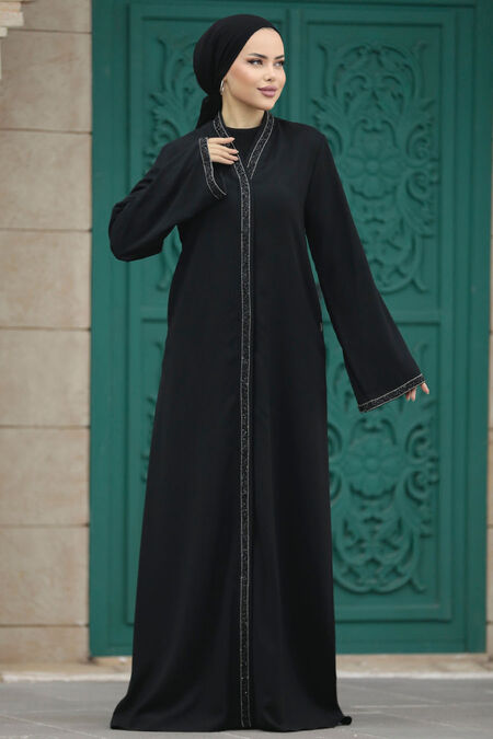  Black Dubai Abaya 20070S - NEVA STYLE