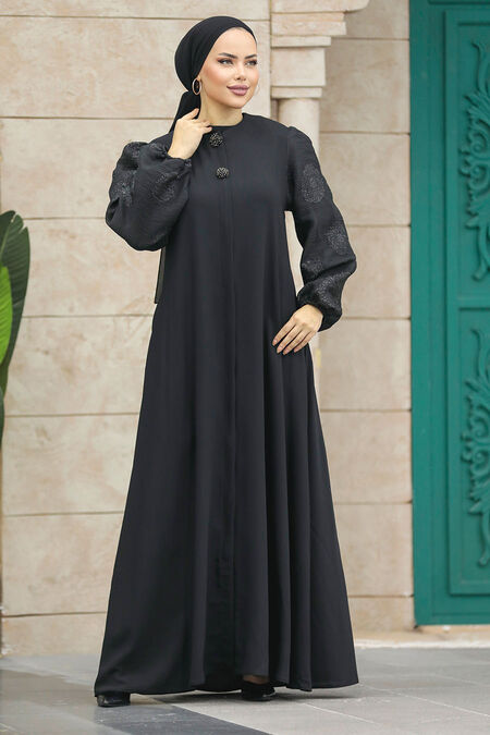  Black Dubai Abaya 20157S - NEVA STYLE