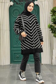  Black High Quality Knitwear Tunic 81861S - 1