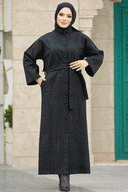 Neva Style - Black High Quality Coat 5945S - Thumbnail