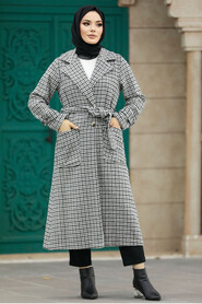 Neva Style - Black High Quality Coat 5956S - Thumbnail