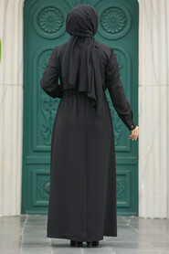  Black High Quality Turkish Abaya 10037S - 5