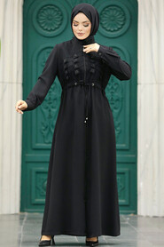  Black High Quality Turkish Abaya 10037S - 4