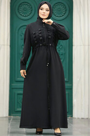  Black High Quality Turkish Abaya 10037S - 3
