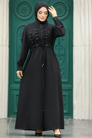  Black High Quality Turkish Abaya 10037S - 2
