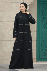  Black High Quality Turkish Abaya 20044S - 2