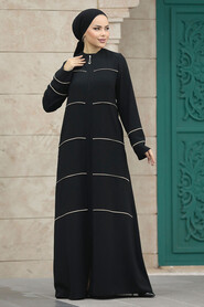  Black High Quality Turkish Abaya 20044S - 3