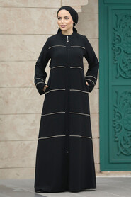  Black High Quality Turkish Abaya 20044S - 1