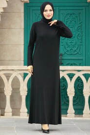  Black Hijab Turkish Dress 380300S - 2