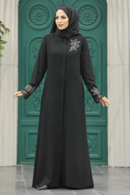  Black High Quality Turkish Abaya 62533S - NEVA STYLE