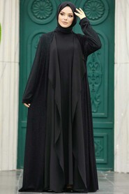  Black Hijab Abaya 10714S - 3