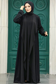  Black Hijab Abaya 10714S - 1