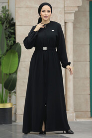  Black Hijab Abaya 20082S - Thumbnail