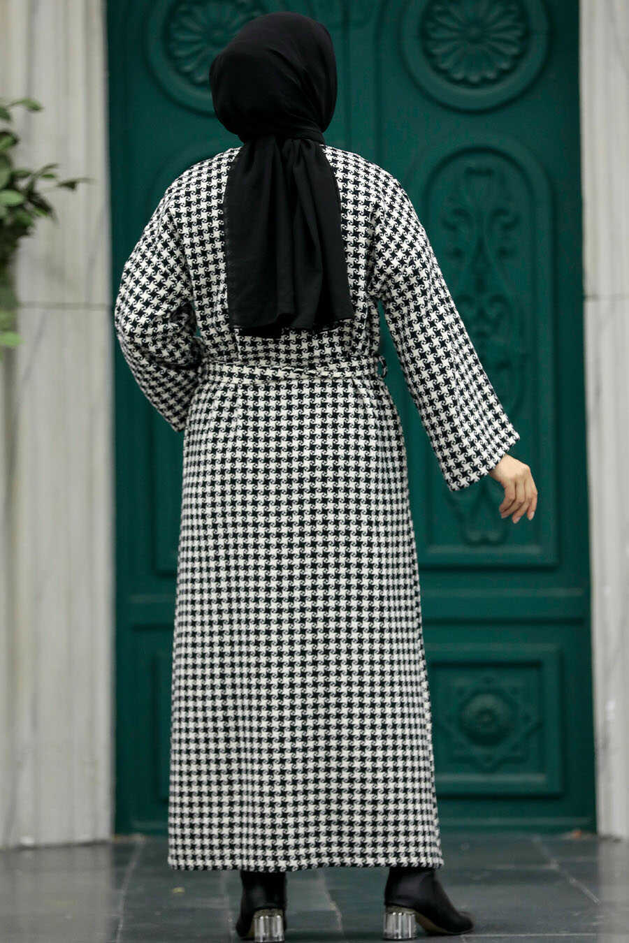 Neva Style - Black Hijab Coat 5943S