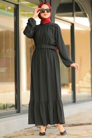  Black Hijab Daily Dress 1137S - 1