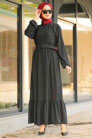  Black Hijab Daily Dress 1137S - 2