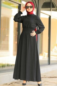  Black Hijab Daily Dress 1149S - 1