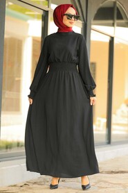  Black Hijab Daily Dress 1149S - 2